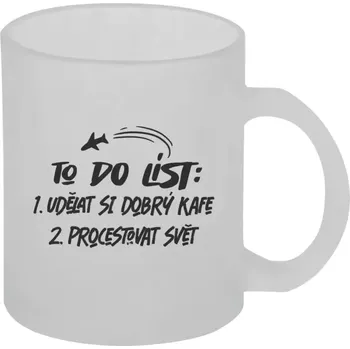 Hrnek 330 ml - skleněný matný To do list