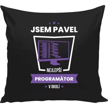 Polštář Polštář černý 40x40 cm Nejlepší v okolí - programátor