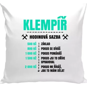 Polštář Polštář bílý 40x40 cm Hodinová sazba - klempíř