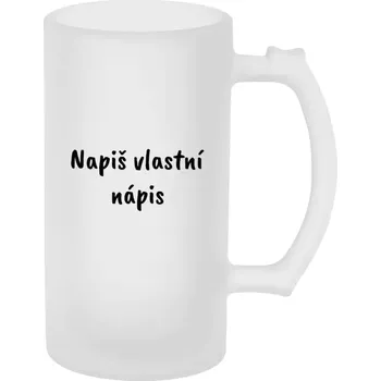Sklenice Půllitr skleněný matný Vlastní nápis