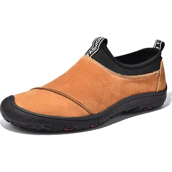 Pánské mokasíny Semišové loafers pánské nazouvací boty Barva: Hnědá, Velikost: 45