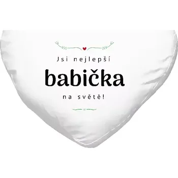 Polštář Polštář pro babičku - Jsi nejlepší babička na světě - bílý 40 x 35 cm