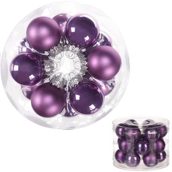 Vánoční dekorace Autronic Ozdoby skleněné, barva fialová, pr.4 cm, cena za 1 balení (18ks) - VAK115-4