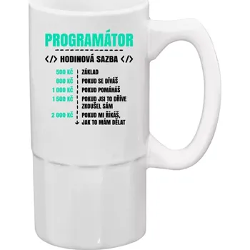 Sklenice Půllitr pro programátory - Hodinová sazba - programátor - 500 ml