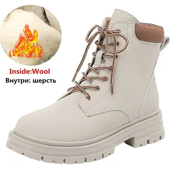 Dámské kozačky Kotníkové zimní boty z pravé kůže, podšívka z ovčí vlny Velikost: 38, Barva (Varianta): Šedá s vlnou