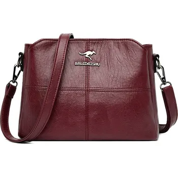 FLY FASHION Prostorná kabelka crossbody Vínová