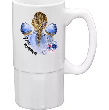 Sklenice Půllitr bílý vysoký Jsem máma - dva chlapečci