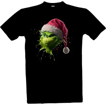 Tričko s potiskem Vánoční Grinch rozprsklý 2 pánské