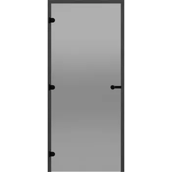 Dveře do sauny HARVIA 8x21, šedé 790x2090 mm, borovice, černý rám