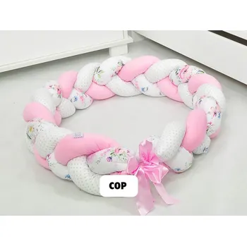 Dětská postýlka Mantinel cop pletený - jabloňový květ