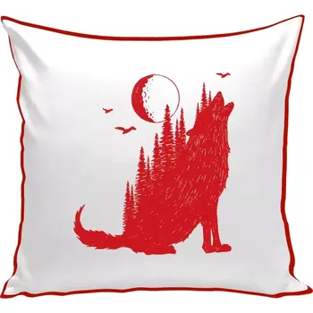 Polštář Polštář barevný 32x32 cm Vlk v lese