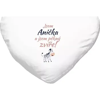 Polštář Polštář srdce 40x35 cm Jsem jméno a jsem pěkný zvíře! Zebra