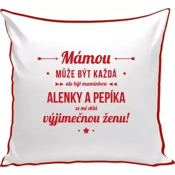 Polštář Polštář barevný 32x32 cm Mámou může být každá se jmény