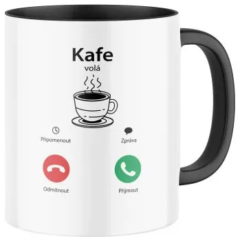 Keramický hrnek s potiskem Kafe volá