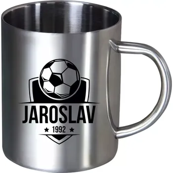 Nerezový hrnek Fotbalový znak s rokem narození
