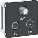 Schneider Electric Unica Anténní zásuvka koncová, TV + R + SAT, termoplast, antracit NU345054