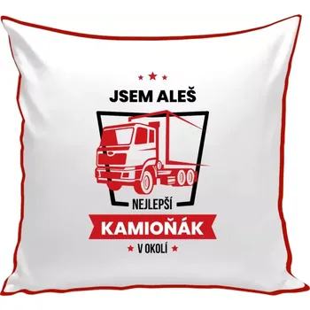 Polštář Polštář barevný 32x32 cm Nejlepší v okolí - kamioňák