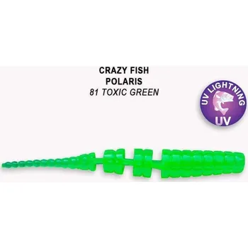 Umělá nástraha Gumová nástraha Crazy Fish Polaris 4,5cm 81 Toxicgreen (8ks)