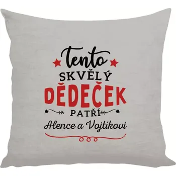 Polštář Polštář lněný 40x40 cm Tento skvělý dědeček patří