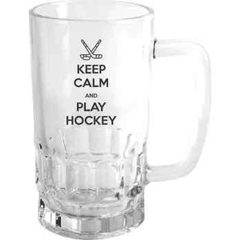 Sklenice Půllitr skleněný Keep calm and play hockey