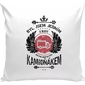 Polštář Polštář bílý 40x40 cm Byl jsem jedním z davu, ale pak jsem se stal kamioňákem
