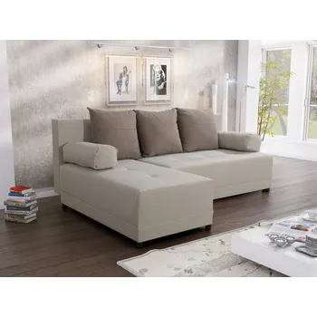 Sedací souprava Rohová sedačka GRISEUS univerzální, světle béžová látka/světle hnědá látka +možnost VÝNOSU + vyzvednutí ZDARMA