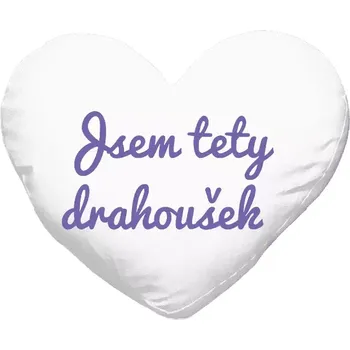 Polštář Polštář srdce 40x35 cm Jsem tety drahoušek