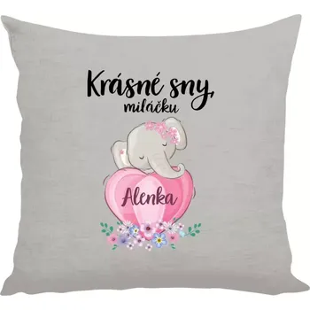 Polštář Polštář lněný 40x40 cm Krásné sny, miláčku