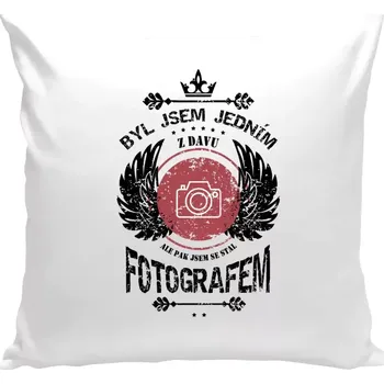 Polštář Polštář bílý 40x40 cm Byl jsem jedním z davu, ale pak jsem se stal fotografem