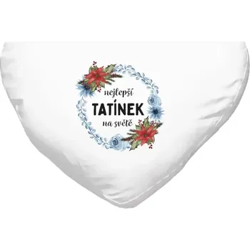 Polštář Polštář srdce 40x35 cm Nejlepší tatínek na světě, věneček