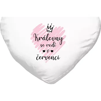 Polštář Polštář srdce 40x35 cm Královny se rodí ...