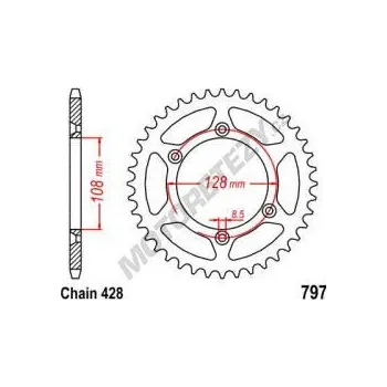 Řetězová sada pro motocykl Rozeta SUZUKI DR-Z 125 L (03-10) rok 03-24