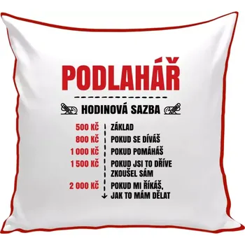 Polštář Polštář barevný 32x32 cm Hodinová sazba - podlahář