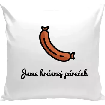 Polštář Polštář bílý 40x40 cm Jsme krásnej páreček - on