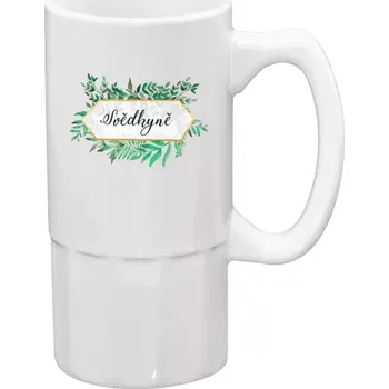 Sklenice Půllitr pro svědkyni - Svědkyně zelené listy - 500 ml