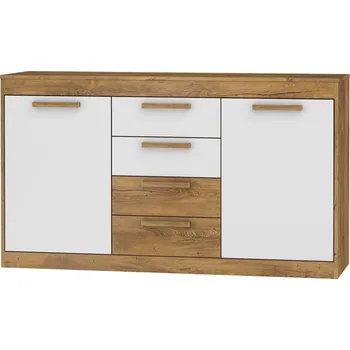 Ložnice Komoda GATTON 2D4S, dub burgundský/bílý lesk, 5 let záruka + vyzvednutí ZDARMA