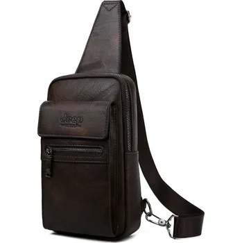 Pánská kožená taška na hruď + pouzdro Barva: 8804-Hnědá