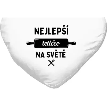 Polštář Polštář srdce 40x35 cm Nejlepší tetičce na světě - váleček