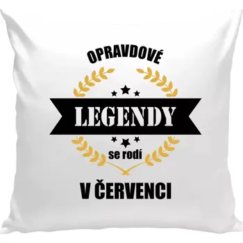 Polštář Polštář bílý 40x40 cm Opravdové legendy se rodí v ...