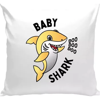 Polštář Polštář bílý 40x40 cm Baby Shark
