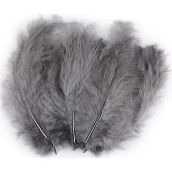 Příze Pštrosí peří dílka 9-16cm, 20 ks, č.50 šedá