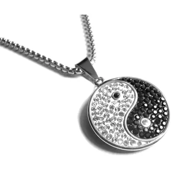 Náhrdelník Steel Jewelry Náhrdelník jing jang z chirurgické oceli NH090254 dárkové balení zdarma