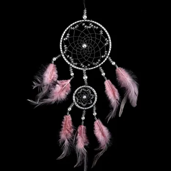 Autronic Lapač snů z peří- barva růžová - AK6119-PINK