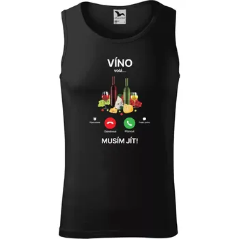 Pánské tílko Pánské tílko Malfini Core Víno volá... musím jít!