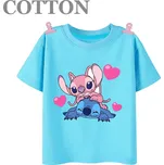 Lilo & Stitch Dětské modré triko s potiskem na motivy oblíbené pohádky "Lilo a Stitch" Barva: modrá 2023100801, Velikost: 110