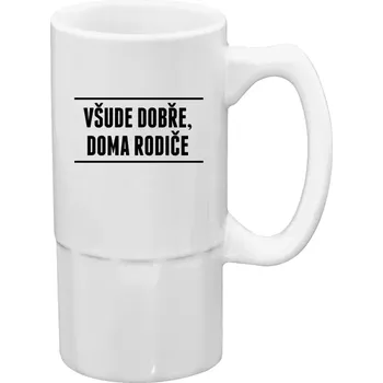 Sklenice Vtipný půllitr - Všude dobře, doma rodiče - 500 ml