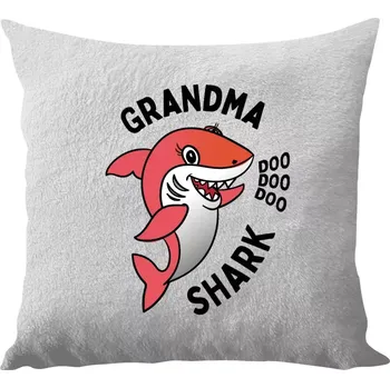 Polštář Polštář bílý 40x40 cm - dlouhý chlup Grandma Shark