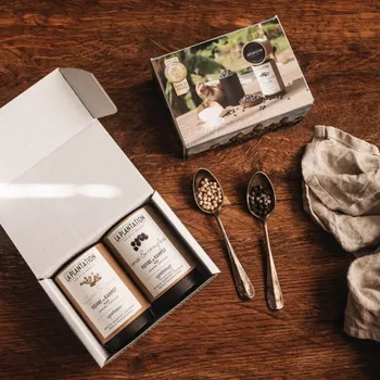 Koření La Plantation Dárková sada Kampotský černý a bílý pepř 2x50g