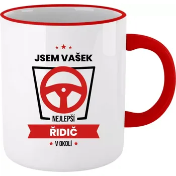 Hrnek pro řidiče - Nejlepší v okolí - řidič - červený lem a ucho 330 ml
