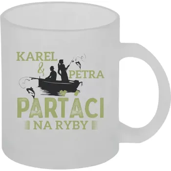 Hrnek 330 ml - skleněný matný Parťáci na ryby